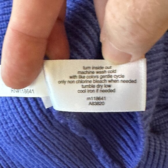 Lane‎ Bryant Sweater Womens 14-16 Blue Ribbed 1/4 Zip Collared Pullover Casual - Picture 11 of 14